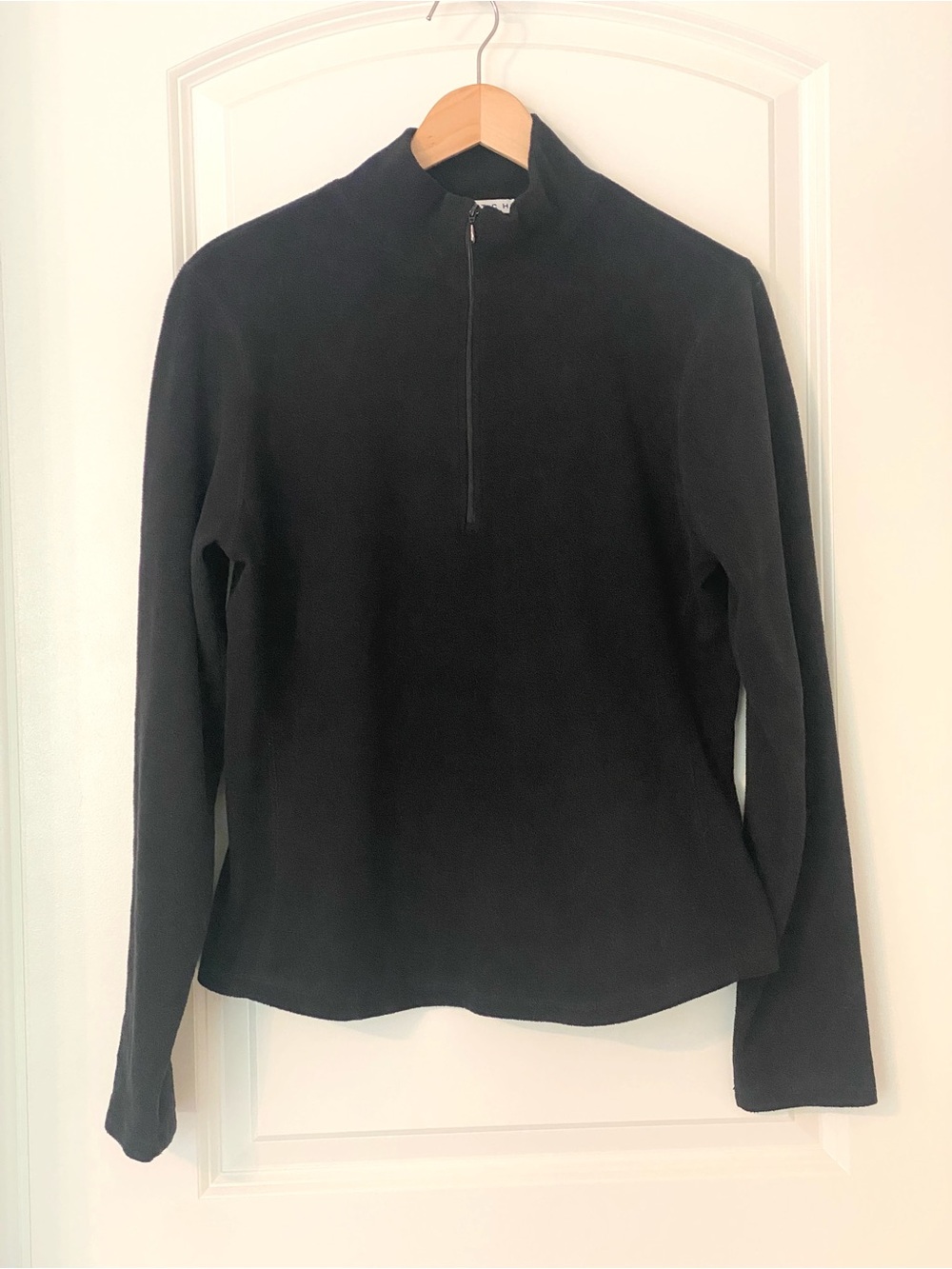 GAP Black Fleece Half-Zip Fleece Mock Neck Pullover Athletic Cozy Layer